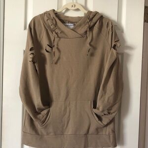 Limited edition Chelsea DeBoer collab Tan Distressed Hoodie